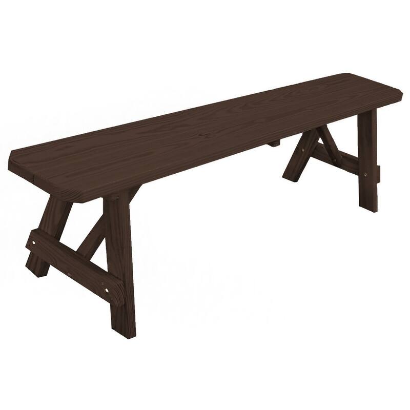 Pressure Treated Pine 6' Traditional Bench - Walnut Stain