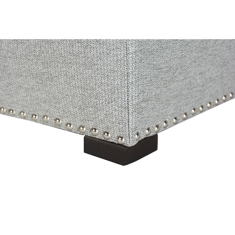 TAMI Corona Square Upholstered Nail Trimmed Storage Ottoman