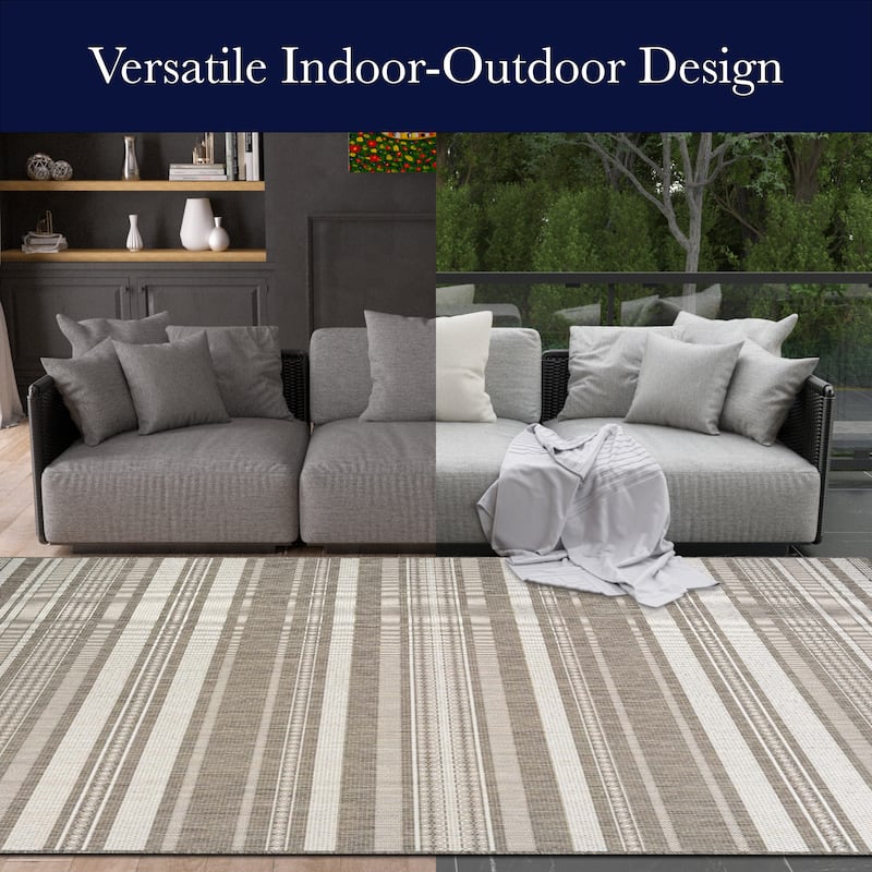 Dream Decor Rugs Pergola Bower Stripe Indoor Outdoor Area Rug