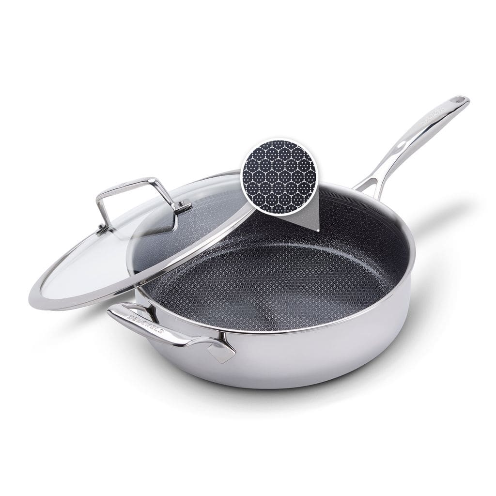 Henckels Paradigm Ceramic 4-qt Stainless Steel Saute Pan with Lid and Handle Helper