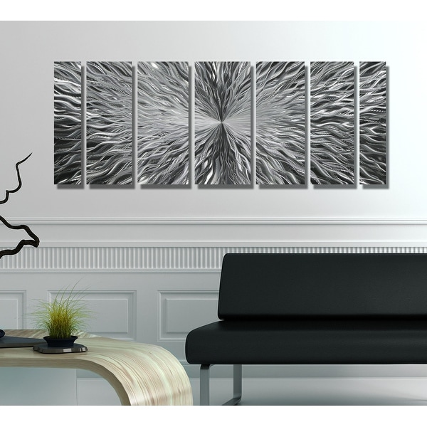 Statements2000 Silver Abstract Modern Metal Wall Art Panels Sculpture by Jon Allen - Vortex
