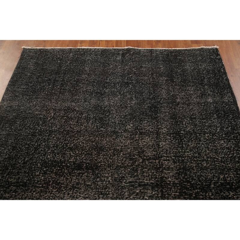 Distressed Over-Dyed Anatolian Turkish Vintage Handmade Wool Carpet - 4'10" x 13'3"