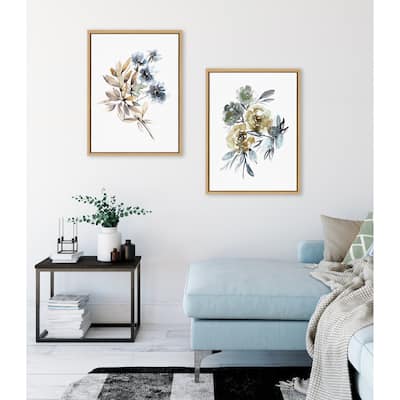 Kate and Laurel Sylvie Yellow Roses Canvas Art by Sara Berrenson
