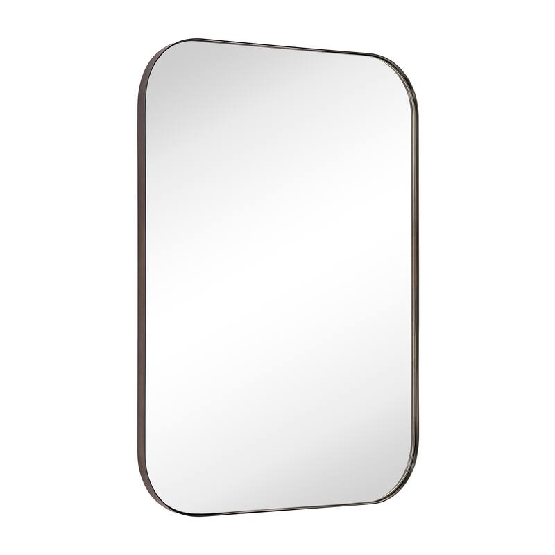 TEHOME Mid-Century Modern Chic Metal Rounded Wall Mirrors - 22'' x 30'' - Rubbed Bronze