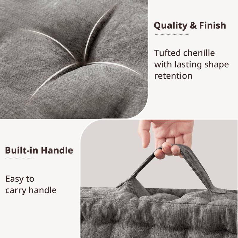 Intelligent Design Azza Poly Chenille Square Floor Pillow Cushion