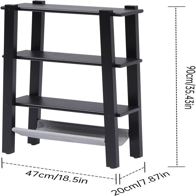 Ladder Shelf 4 Tier Bookshelf - 18.5"D x 7.87"W x 35.43"H