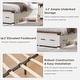 preview thumbnail 7 of 53, Farmhouse Wood Bed Frame with 54" Tall Headboard, 2 Large Drawers