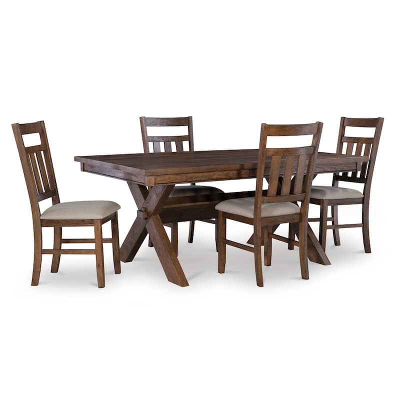 Linon Chester 5-Piece Rustic Farmhouse Dining Set