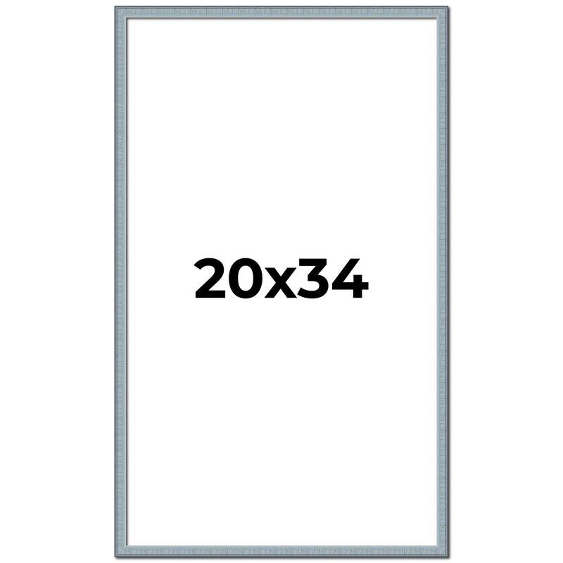 20x34 Frame Rustic Sky Blue Solid Wood Picture Frame | 0.75 Inch