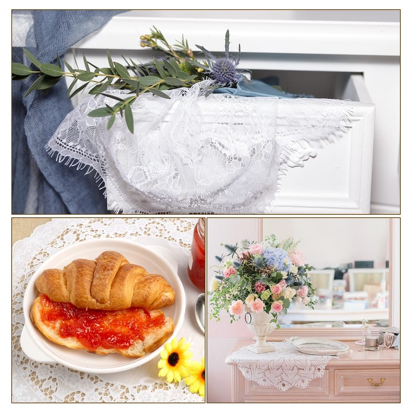 12x17in Retro Lace Placemat Oval French Crochet Doilies Coasters