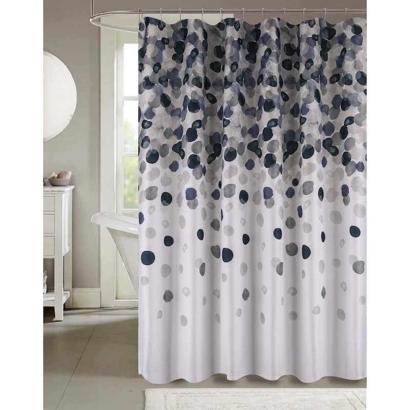 Cedar Flowers Palms Seashells Shower Curtain Collection - Watercolor - Charcoal