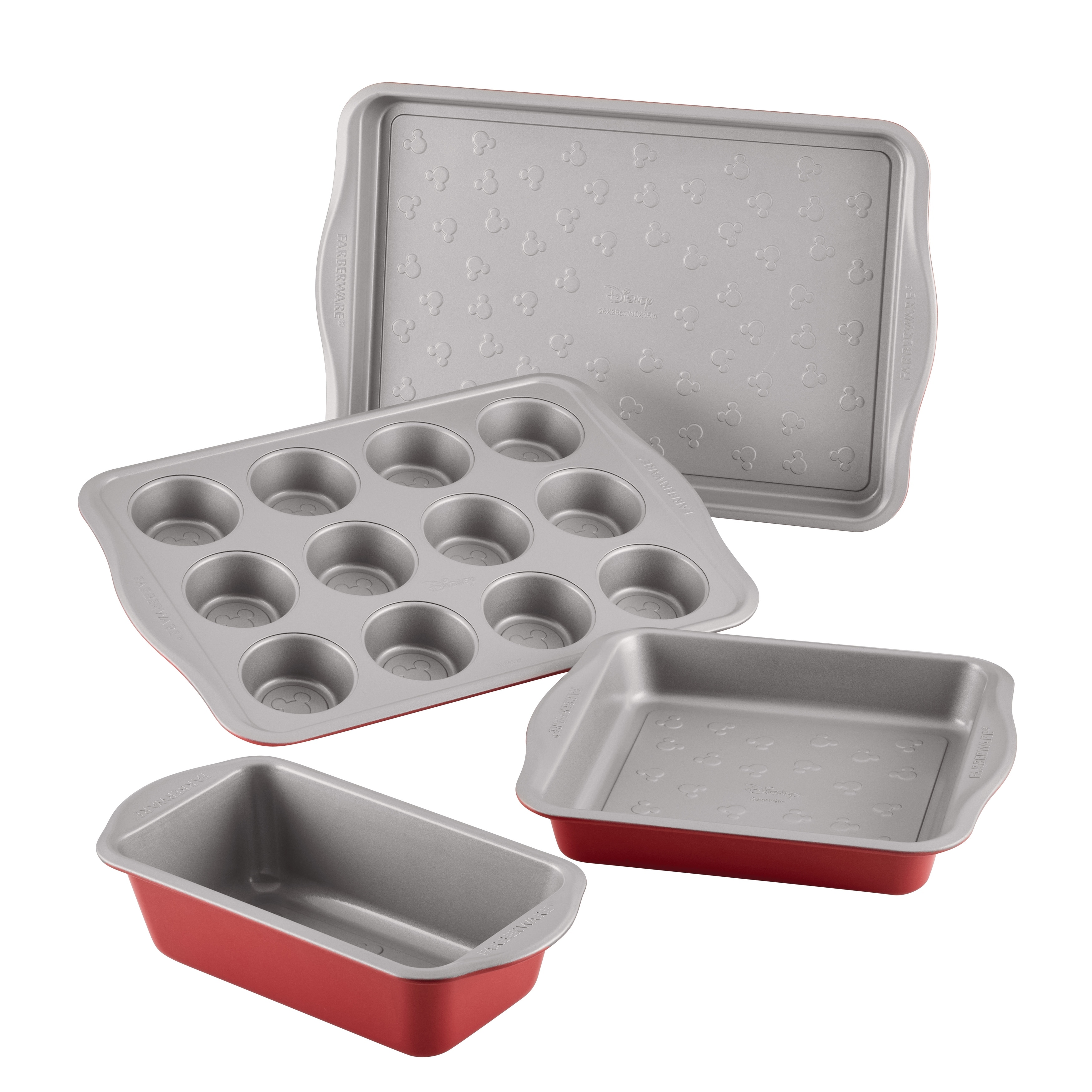 Farberware Disney Bake with Mickey Mouse Nonstick Bakeware Set 4 Piece Red
