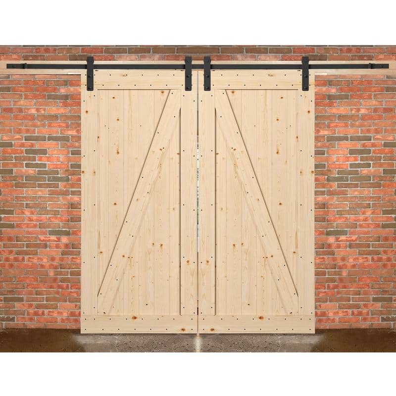 Farm Style Sliding Door, Unfinished with Sliding Door Hardware Kit