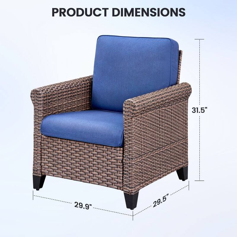 Pocassy Outdoor Sofa Swivel Chairs Patio Chair Funiture Set