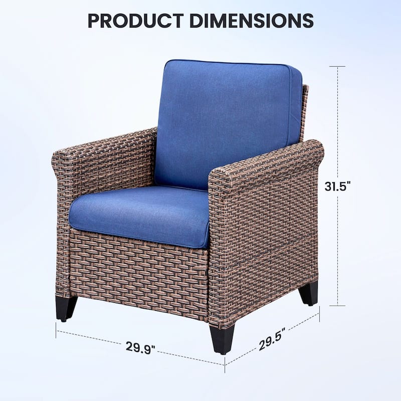 Pocassy Outdoor Sofa with Patio Chairs Funiture Set