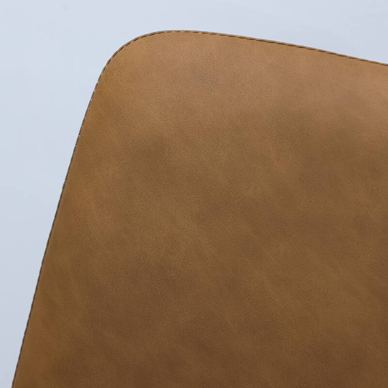 Leather Dining Chair Side Chair Coffee Chair Brown Lounge Chair Kitchen Chair Set of 4 Office Chair with Metal Legs