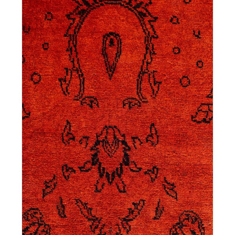 Overdyed One-of-a-Kind Hand-Knotted Area Rug - Orange - 4' 9" x 6' 10"