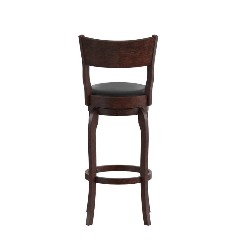 Commercial Upholstered Wooden Swivel Bar Stool