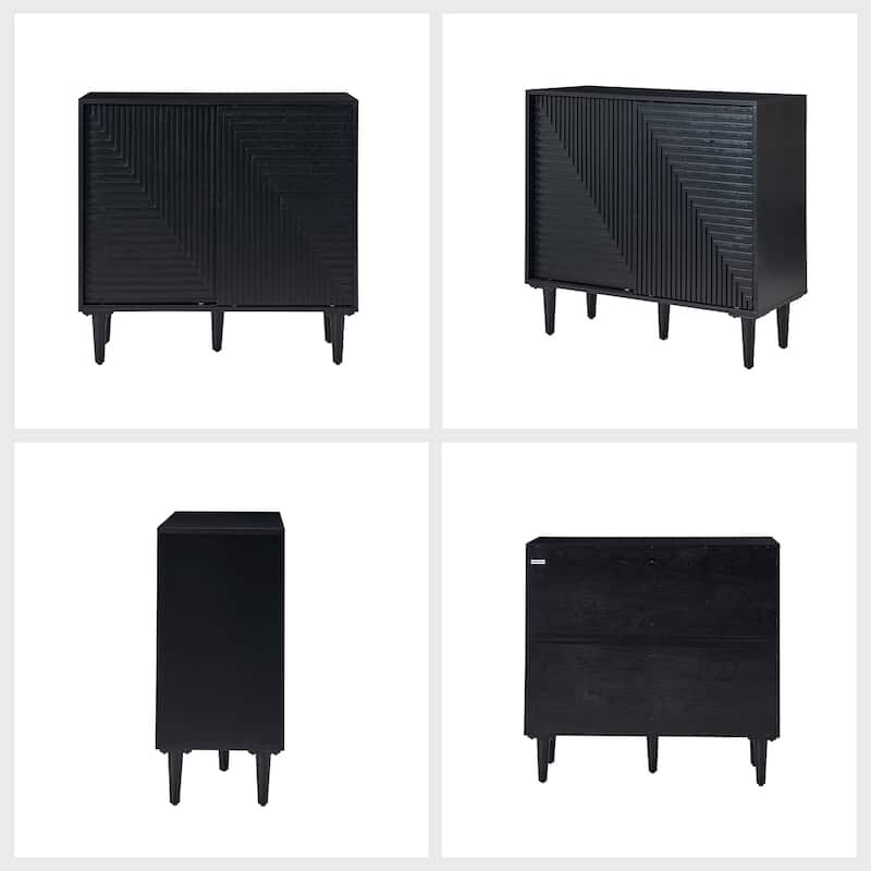 Alfred 34"Tall 2-Door Modern Multifunction Accent Cabinet with Adjustable Shelves Set of 2 by HULALA HOME - N/A