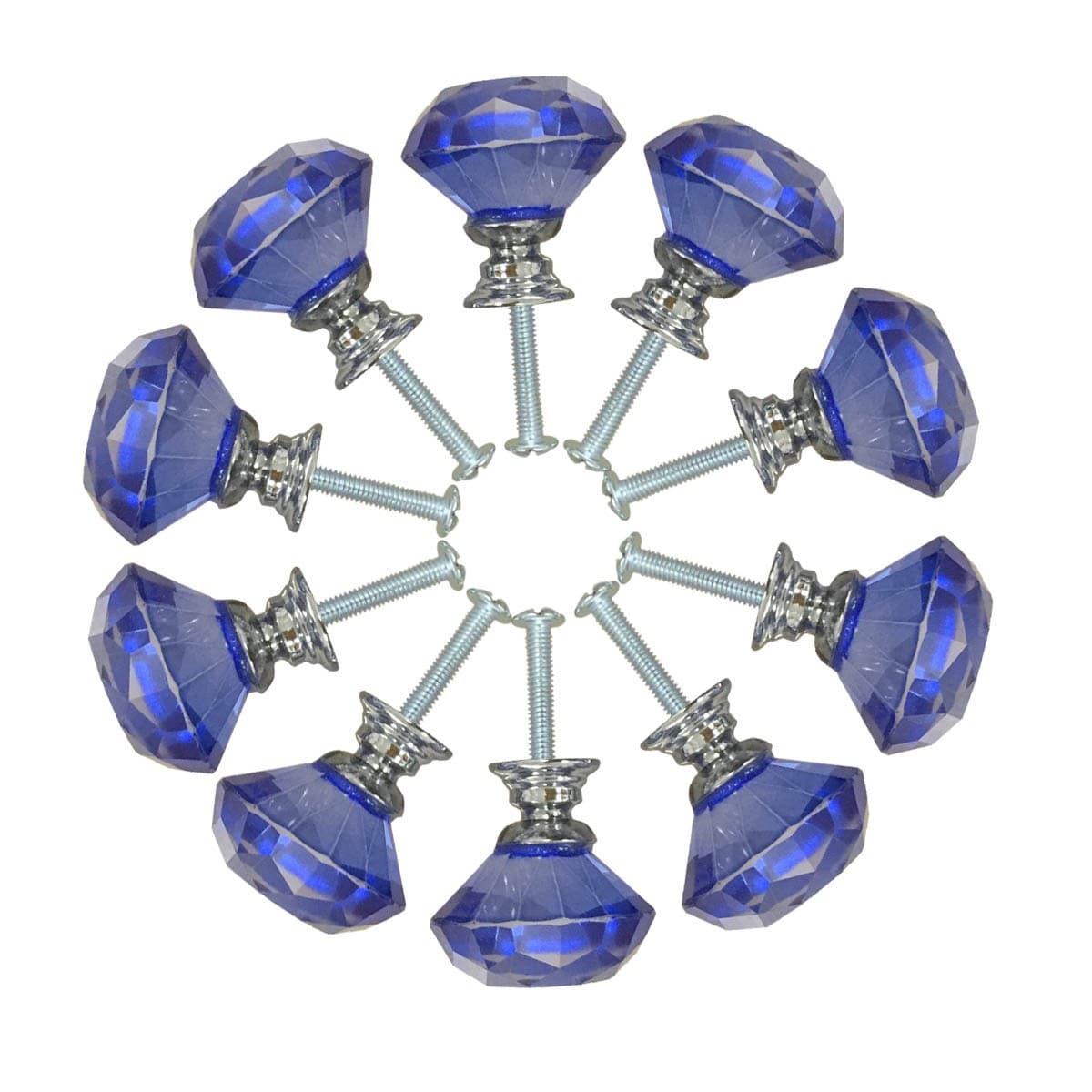 Shop Blue Glass Cabinet Knobs 30mm Mushroom 10 Pcs Renovator S