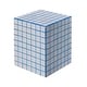 preview thumbnail 26 of 56, Callista Modern Ceramic Tiled Cube Side Table, Square Mosaic Pedestal Accent End Table for Living Room Bedroom - 14 X 14 X 18 White/Blue