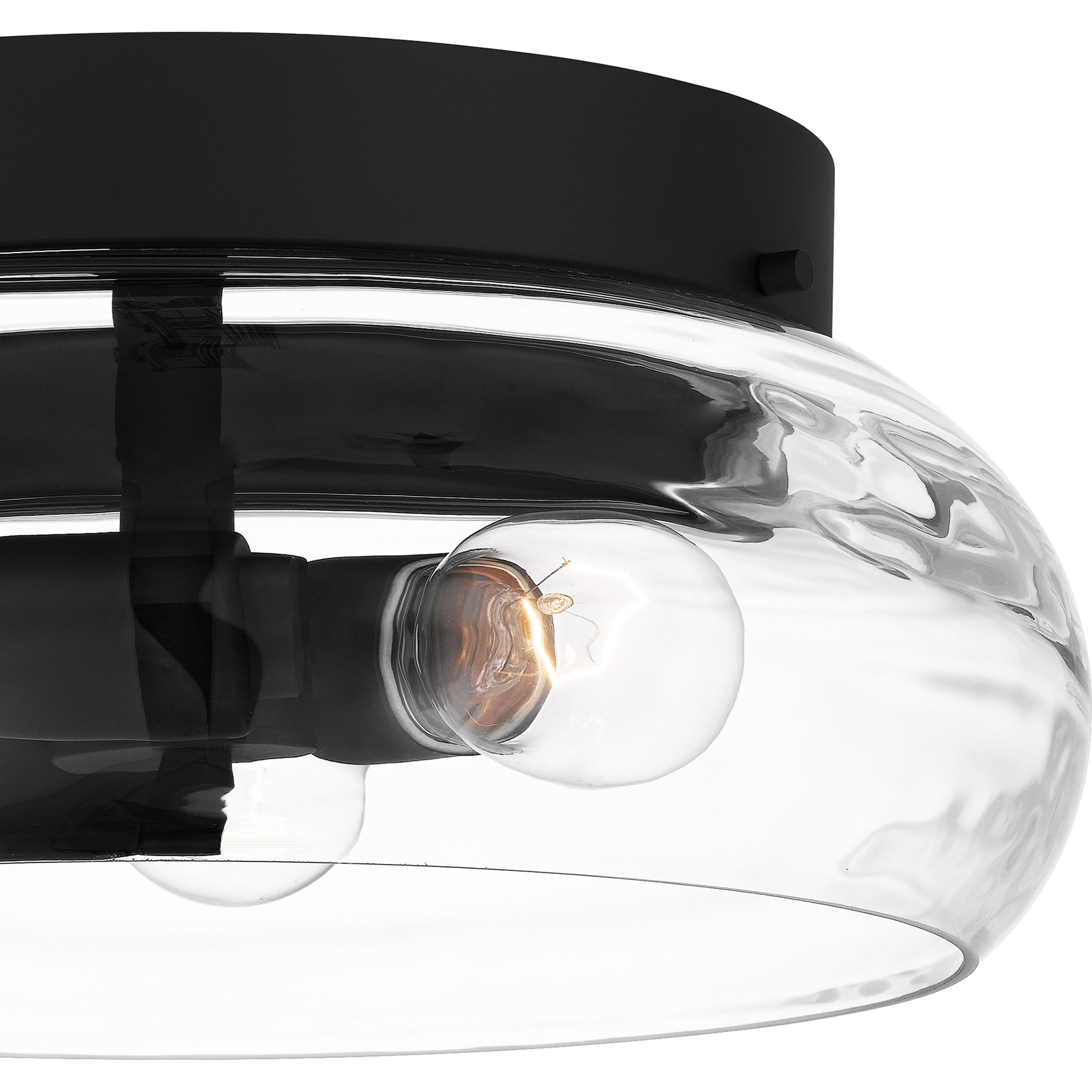 Lucy 3-Light Matte Black Flush Mount Light - Bed Bath