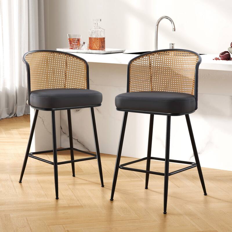 26"/29" Rattan Upholstered Bar Stool /Counter Stools Set of 2/3/4