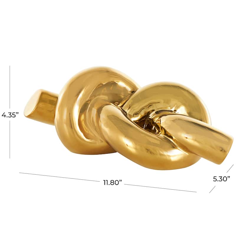 Gold Ceramic Knot Decorative Sculpture