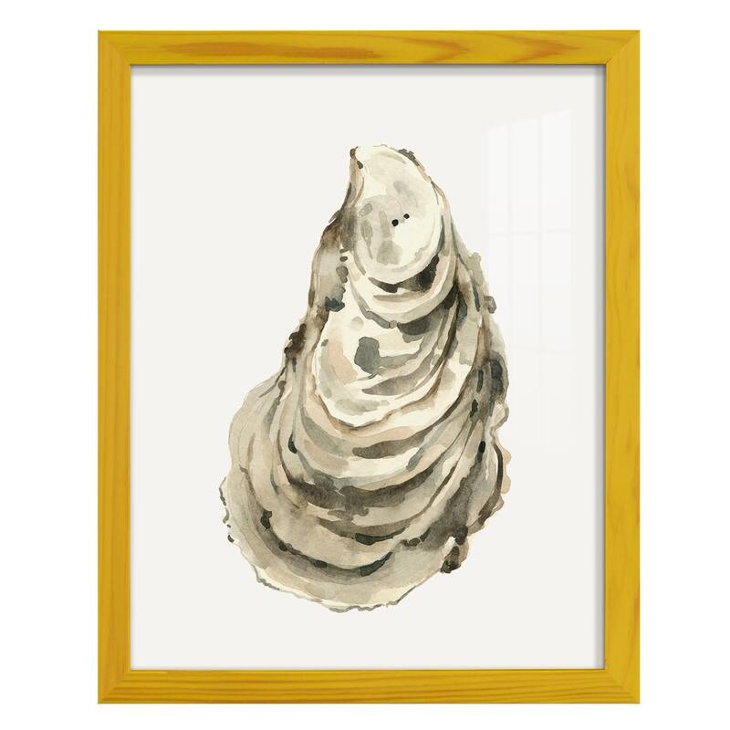 Neutral Oyster Study I -Framed Print w/glass-Cherry Red