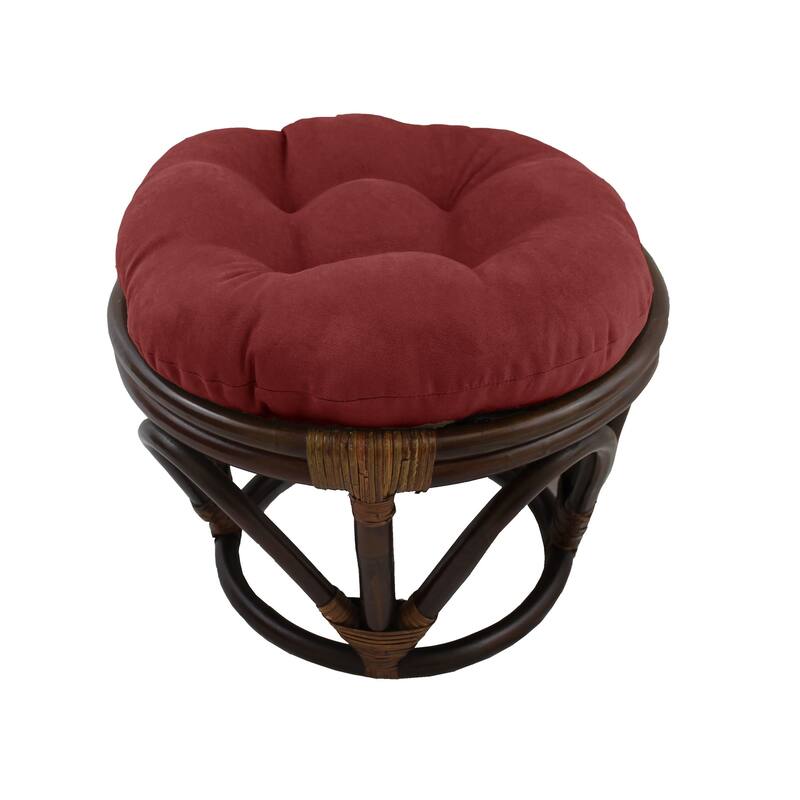 18-inch Round Microsuede Footstool/Ottoman Cushion (Cushion Only) - 18 x 18 - Red Wine
