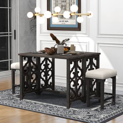 3-Piece Solid Wood Dining Table Set