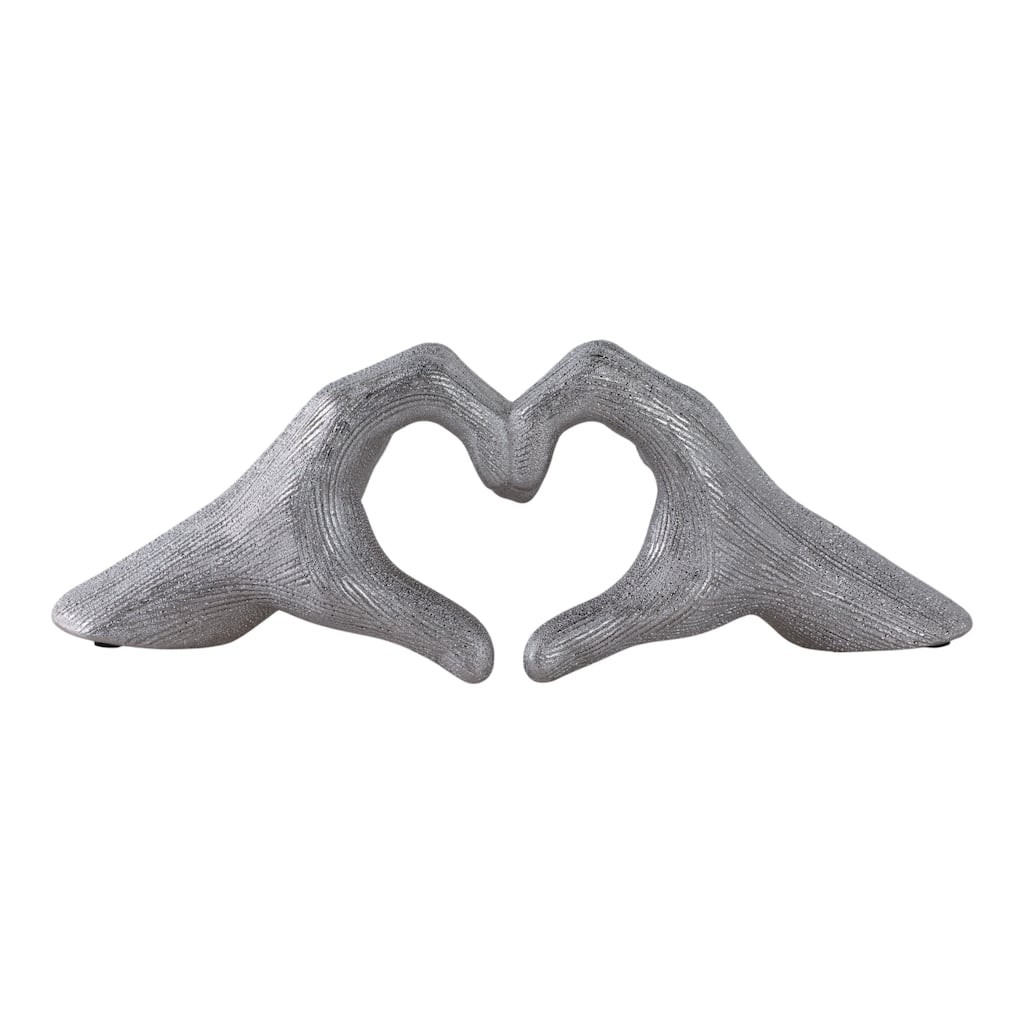 Modern Stone Ceramic Decorative Hand Heart Sculpture