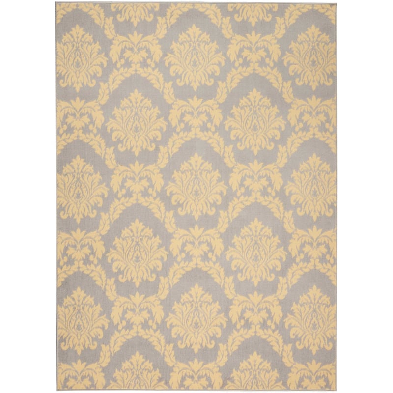 Nourison Grafix Vintage Floral Damask Cream Grey Area Rug