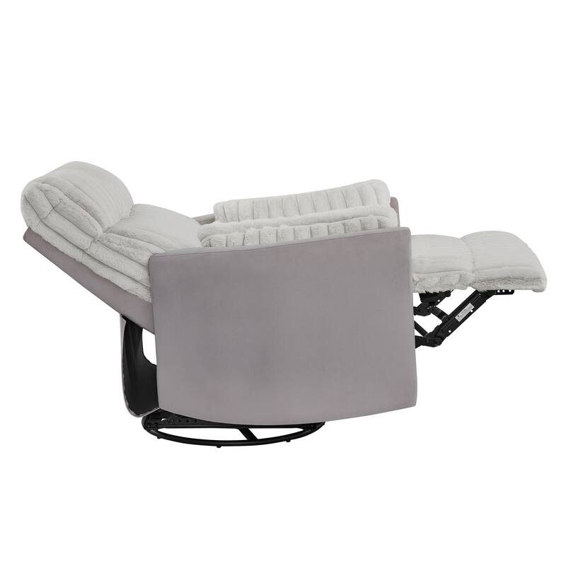 Swivel Recliner Chair with 360° Rotation, Manual Recline & Plush Arms