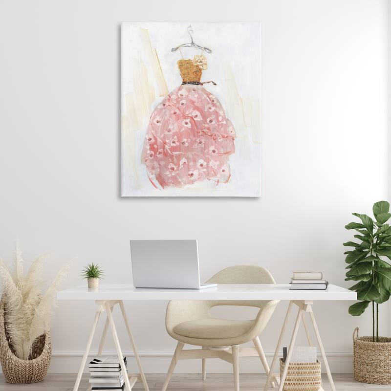 Stupell Elegant & Sophisticated Pink Gown Canvas Wall Art Design By Sally Swatland