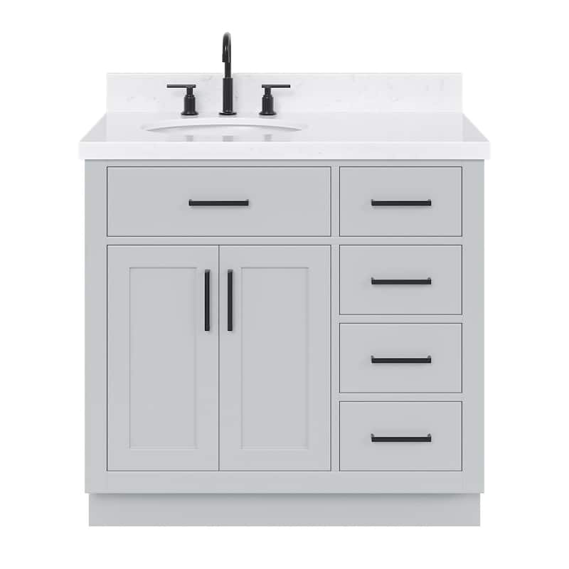 Ariel T036SLCQOVO Hepburn 36" Free Standing Single Basin Vanity Set - Grey