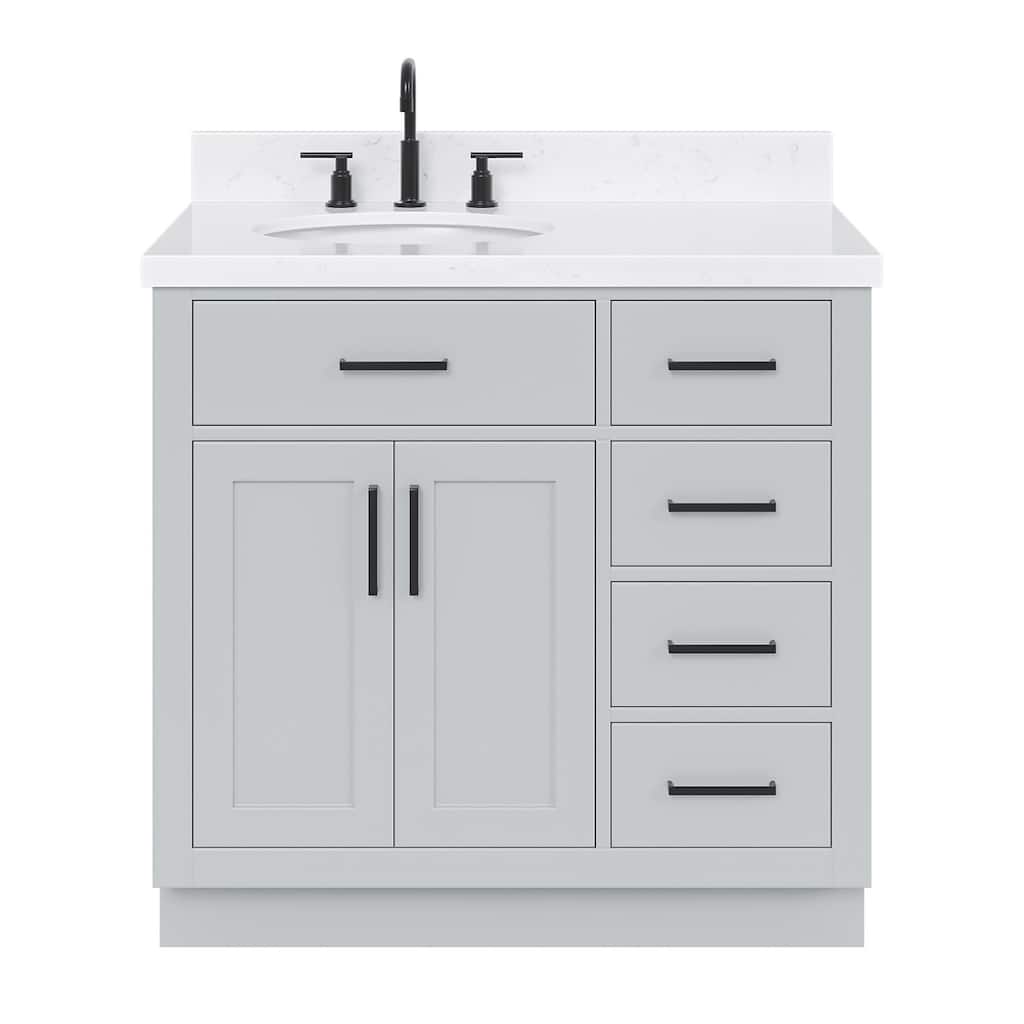 Ariel T036SLCQOVO Hepburn 36" Free Standing Single Basin Vanity Set