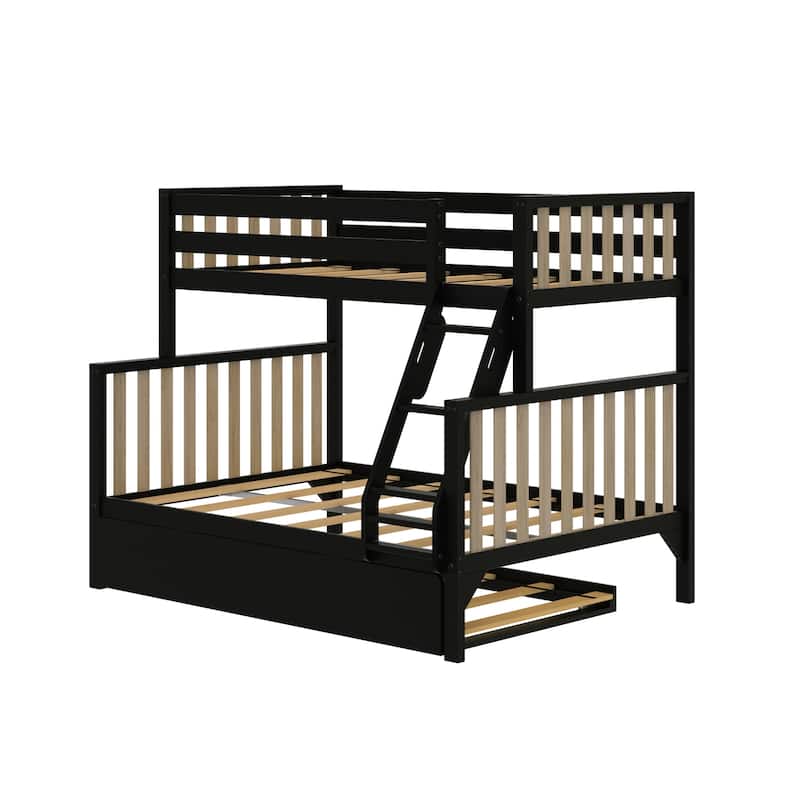Scandinavian Twin Over Full Bunk Bed With Twin-Size Trundle