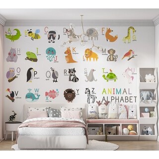 Premium Peel & Stick Wall Mural - Alphabet Animals - Bed Bath & Beyond ...