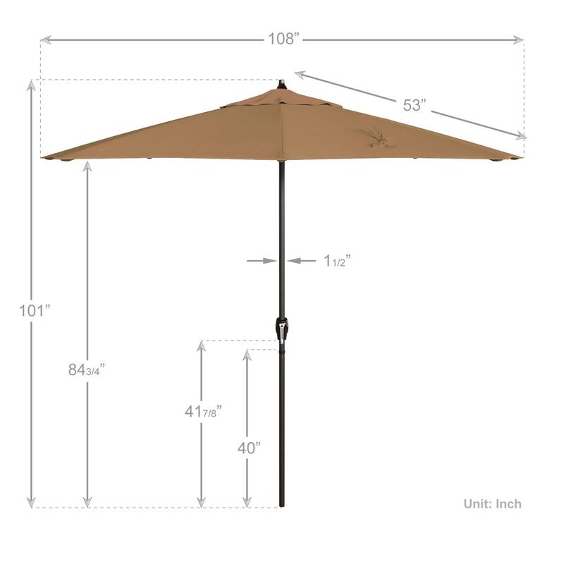 North Bend 9-foot Round Auto-tilt, Bronze Finish, Sunbrella Patio Umbrella by Havenside Home