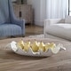 preview thumbnail 4 of 2, Uttermost Ruffled Feathers Modern White Bowl - 4 x 24 x 9.84 - 4 x 24 x 9.84