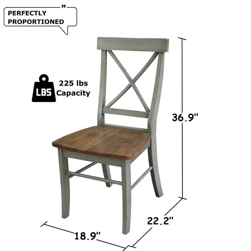 Set of Two X-Back Dining Chairs
