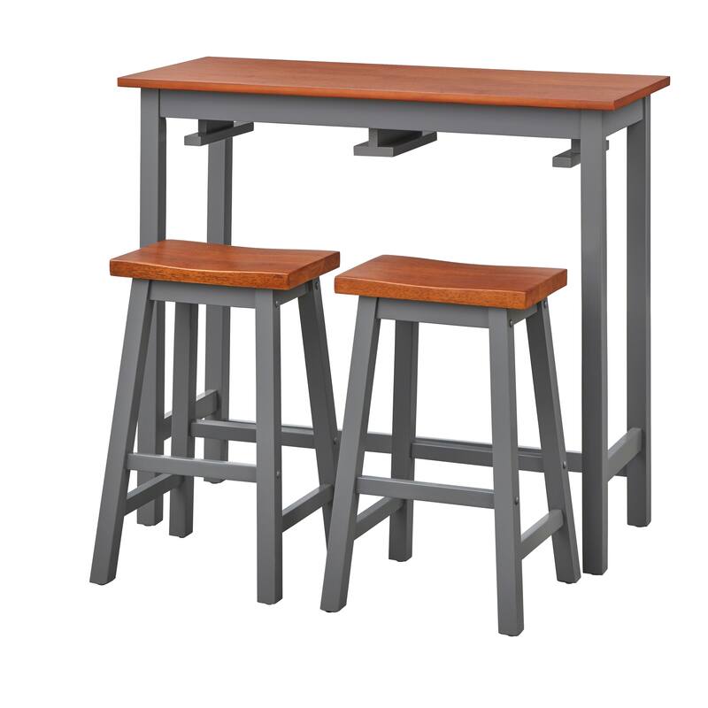 Simple Living Townsend 3-Piece Counter Height Table and Stool Set