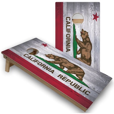 California Flag Cornhole Boards with LED Lights