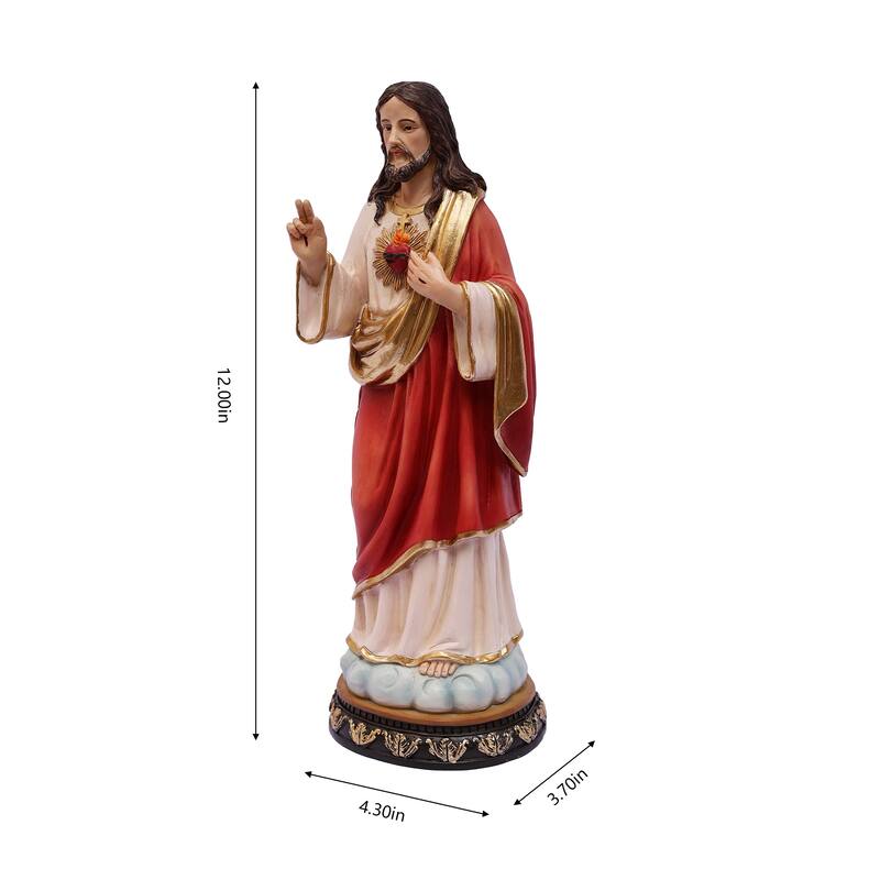Sacred Heart of Jesus Standing Figurine - 12"