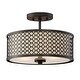 preview thumbnail 1 of 7, Meridian M60016 2 Light 13" Wide Semi-Flush Drum Ceiling Fixture Oil Rubbed Bronze