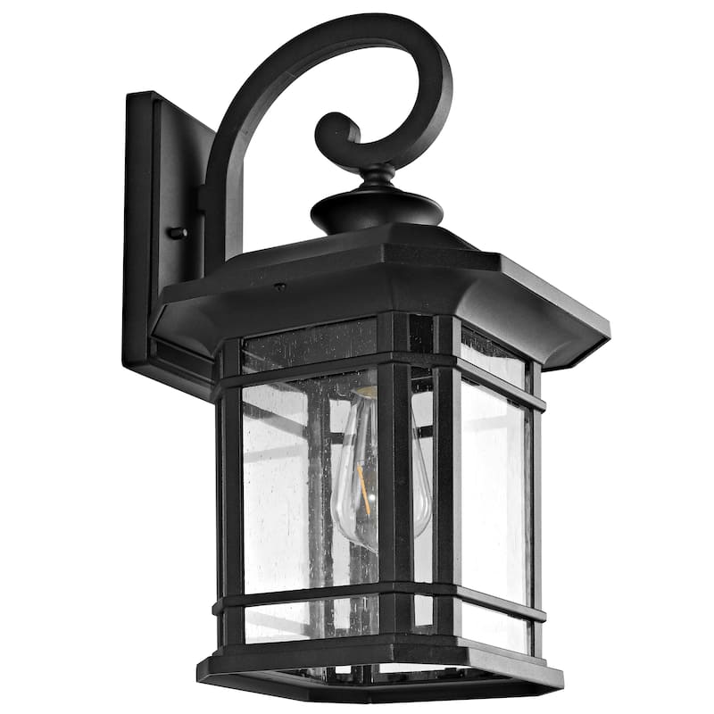 SAFAVIEH Hanadi Outdoor Wall Lantern - 9.3"x10.3"x17" - 9Wx10Dx17H