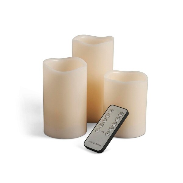 Set Of 3 Brown Led Lighted Flameless Indoor Outdoor Pillar Set Of 3 Brown Led Lighted Flameless Indoor Outdoor Pillar Candles With Wavy Edged Top 6 Free Shipping Today 22617770