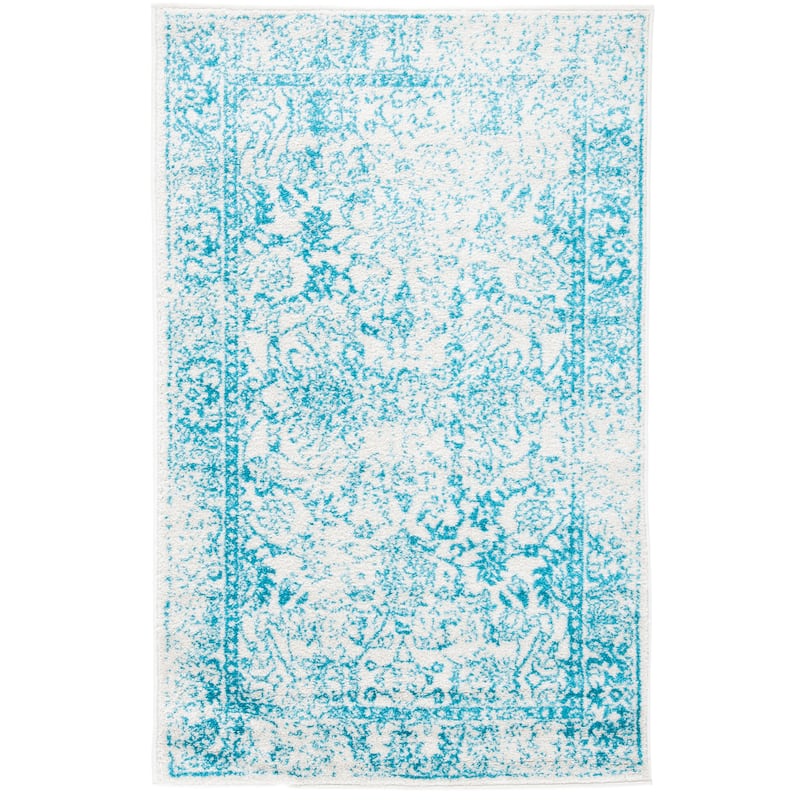 SAFAVIEH Adirondack Dakota Rustic Shabby Chic Distressed Rug - 2'6" x 4' - Ivory/Teal - Rectangle