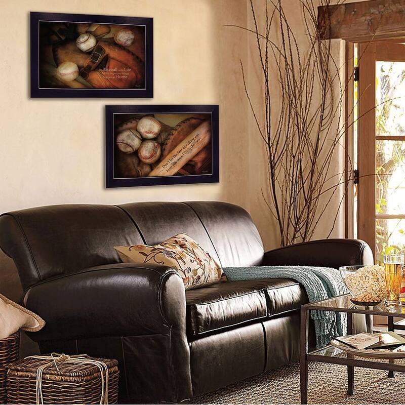 TrendyDecor4U Contemporary "Baseball Collection" 2-Piece Vignette by Robin-Lee Vieira